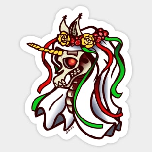 Mari Lwyd Unicorn Sticker